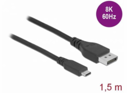 Delock Obousměrný kabel USB Type-C na DisplayPort (režim DP Alt) s certifikací 8K 60 Hz 1,5 m DP 8K