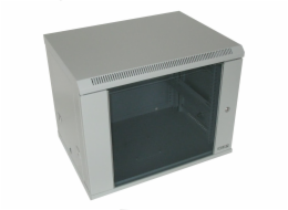 XtendLan 9U/600x450, na zeď, jednodílný, skleněné dveře, šedý