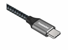 PremiumCord USB-C kabel ( USB 3.2 GEN 2x2, 5A, 100W, 20Gbit/s ) 2m, bavlněný oplet