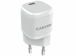 CANYON nabíječka do sítě H-20-05, 1x USB-C PD 20W, bílá