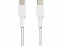 Belkin USB-C na USB-C kabel, 1m, bílý - odolný