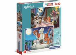 Clementoni Puzzle 2x20 dílků Disney Animals