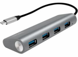 USB HUB LogiLink USB-C 3.1, 4portový, hliníkový kryt UA0309