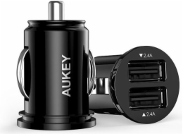 AUKEY auto nabíjecka 24W cerná 2-port USB-type A CC-S1