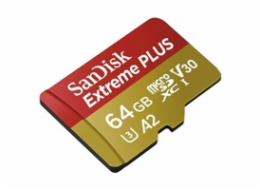 SanDisk microSDXC UHS-I 64 GB SDSQXBU-064G-GN6MA SanDisk micro SDXC karta 64GB Extreme PLUS (200 MB/s Class 10, UHS-I U3 V30) + adaptér