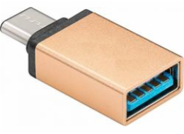 PREMIUMCORD Adaptér USB 3.1 C/male - USB 3.0 A/female, zlatý, OTG