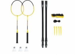 NILS NRZ262 ALUMINIUM badminton set 2 rackets 3 feather darts 600x60cm net case