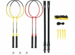 NILS NRZ264 ALUMINIUM badminton set 4 rackets 3 feather darts 600x60cm net case