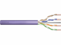 Kabel teleinformatyczny instalacyjny kat.6, U/UTP, Dca, drut, AWG 23/1, LSOH, 50m, fioletowy