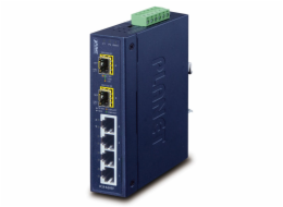 Planet IGS-620TF Průmyslový Switch 4x 10/100/1000Base-T, 2x 100/1G/2.5GBase-X SFP, -40~+75°C