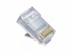 XtendLan Konektor UTP RJ45 CAT5e, drát, kulatý, 50µ