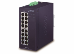 Planet IGS-1600T Průmyslový Switch 16x1Gb, dual 12-48VDC/24VAC, -40~+75°C, fanless