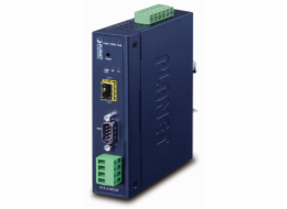 Planet průmyslový konvertor RS-232/422/485 na IP, 1x COM, 1x 100Base-FX/SFP, 9-48VDC, -40~+75°C, IP30, SNMP+Telnet