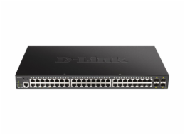 D-Link DGS-1250-52XMP 52-Port Gigabit Smart PoE Switch, 48x GbE PoE+, 4x SFP+, PoE 370W