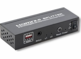 Qoltec Rozdzielacz aktywny  Splitter HDMI v. 2.0 | 1x2 | EDID+IR 52356