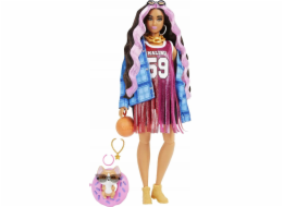 Panenka Barbie Mattel Extra Moda – sportovní šaty / černé a růžové vlasy (GRN27 / HDJ46)