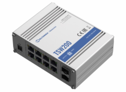 Teltonika TSW200 Teltonika průmyslový nemanažovaný PoE switch TSW200 8x 802.3af/at