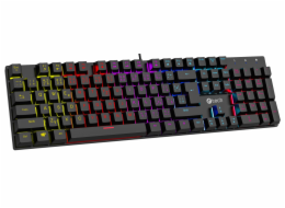 C-TECH mechanická klávesnice Morpheus, casual gaming, CZ/SK, červené spínače, RGB podsvícení, USB