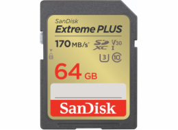 SanDisk SDXC UHS-I U3 64 GB SDSDXW2-064G-GNCIN SanDisk SDXC karta 64GB Extreme PLUS (200 MB/s Class 10, UHS-I U3 V30)