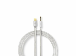 Nedis CCTB65940AL10 USB-C na 3,5mm jack, audio, USB 2.0, zástrčka USB-C, zástrčka 3,5mm jack, nylon, 1m, štríbrný NEDIS PROFIGOLD USB-C/USB 2.0 adaptér/ USB-C zástrčka - 3,5 jack mm zástrčka/ nylon/ s