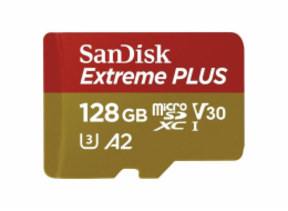 SanDisk micro SDXC karta 128GB Extreme PLUS (200 MB/s Class 10, UHS-I U3 V30) + adaptér