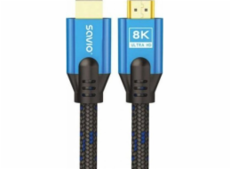 SAVIO CL-169 HDMI v2.1 kabel, 5m, měď, bavlněné opletení, kovové zástrčky