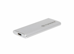 Transcend ESD260C 250GB USB 3.1 Gen2 (USB-C) Externí SSD disk (3D TLC), 520MB/R, 460MB/W, kompaktní rozměry, stříbrný