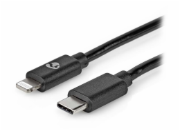 NEDIS Lightning kabel/ USB 2.0/ Apple Lightning 8pinový/ USB-C zástrčka/ kulatý/ černý/ 2m