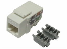 XtendLan Keystone jack RJ45, narážecí, CAT 6, UTP, bílý, 90 st., narážení shora