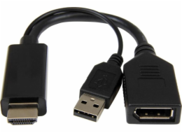 Gembird adaptér DisplayPort (M) na HDMI (F), 4K aktívny, kábel 0.1m, čierny