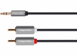 Kabel KRUGER & MATZ JACK 3.5 stereo/2xCINCH 1,8m KM1214 Basic