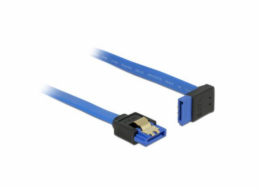 Delock Cable SATA 6 Gb/s receptacle straight > SATA receptacle upwards angled 100 cm blue with gold clips 