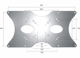 Neomounts  FPMA-VESA400 / VESA Adaptér / VESA (50,75,100, 200x100) mm na (200, 120x180, 400x200) mm / Stříbrný