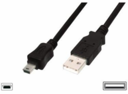 Kabel ASSMANN USB Typ AM, Mini USB M, 3m, černý