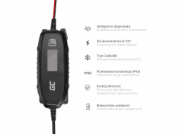 Green Cell Charger for accumulators 6V 12V 4A with diagnostics function 6/12 V Černá