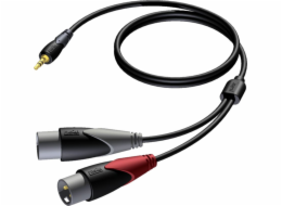 3,5mm jack samec stereo kabel - 2x XLR samec 3M