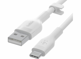 BoostCharge USB-A na USB-C kabel silikonový 2 m, bílý