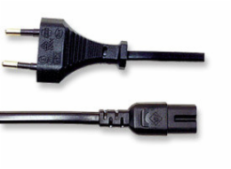 MANHATTAN kabel napájecí CEE 7/16 Male to C7 Female ("Euro 8"), 1.8 m (6 ft.), Black