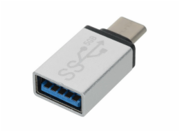 Redukce USB 3.1 konektor C/male - USB 3.0 A/female, stříbrný, OTG