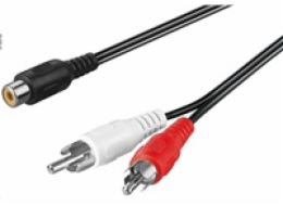 PremiumCord Kabel 1x CINCH female - 2x CINCH male 20cm