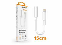 Aligator adaptér Lightning / 3,5mm Jack, bílé Audio adaptér Aligator Lightning / 3,5mm Jack, 15cm, bílý