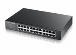 Zyxel GS1900-24E 24-port Desktop Gigabit Web Smart switch: 24x Gigabit metal, IPv6, 802.3az (Green), fanless, rack kit