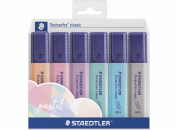 STAEDTLER 364 C - 6 ks - Světle modrá - Světle šedá - Mátová - Broskvová - Růžová - Fialová - 1 mm - 5 mm