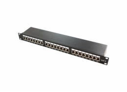 LOGILINK NP0048 LOGILINK- Patch Panel 19 Cat.6 STP 24-portový stíněný, černý