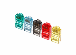 NETRACK 105-50MIX plug RJ45 8p8c UTP for stranded cable cat. 5e 100 pcs. colours mix