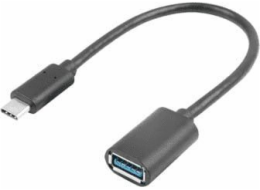 LANBERG USB-C(M) 3.1 na USB-A(F) adaptér kabel 15CM černý OTG  