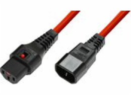 ASM IEC-PC1387 Power Cable Male C14 plug H05VV-F 3 X 1.00mm2 to C13 IEC LOCK 3m red