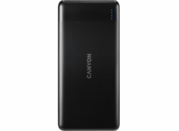 Canyon CNE-CPB1007B powerbanka PD/QC3.0,10000mAh Li-pol, Input 5/9/12V (MicroUSB/USB-C),Output 5/9/12V (USB-A+USB-C),černá