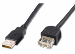 PremiumCord kabel prodlužovací USB 2.0, A-A, 1m, černá