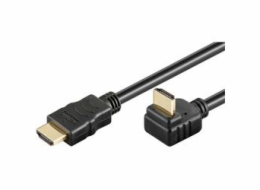 PremiumCord HDMI High Speed+Ethernet kabel, zlacený zahnutý konektor 270° 2m